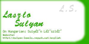 laszlo sulyan business card